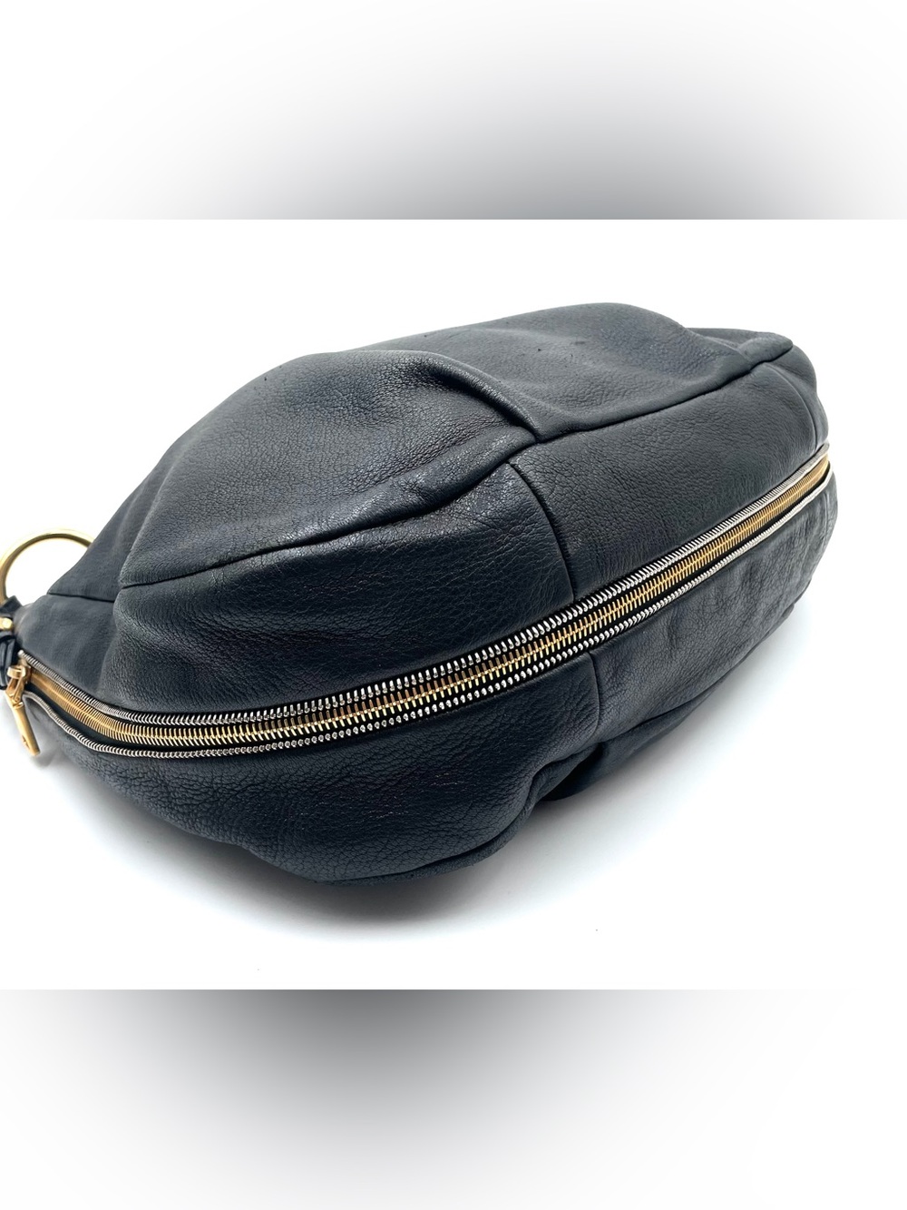 Prada Black Leather Vitello Daino Zip Hobo Bag - Picture 5 of 14